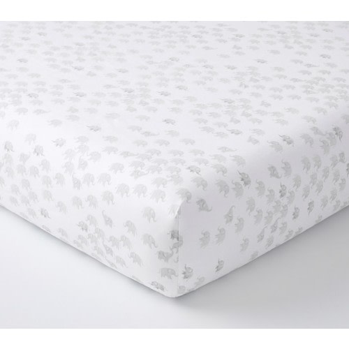 Watercolor Elephant Organic Crib Fitted Sheet
