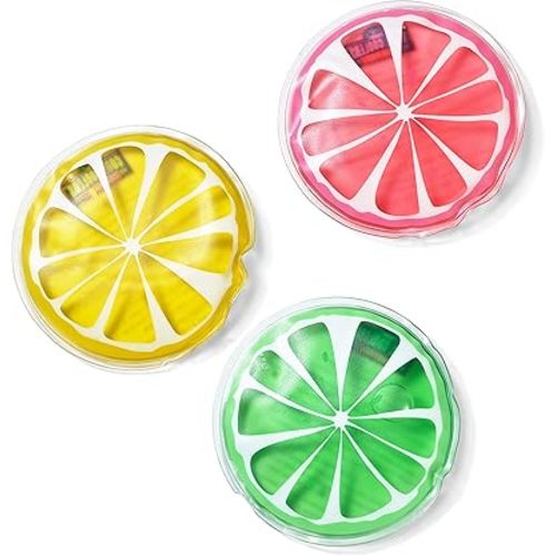 Cool Coolers Boo Boo Flexible Gel Ice Pack, 4x4”, Reusable Cold Compress for Minor Injuries, 3 Pack, Fruit
