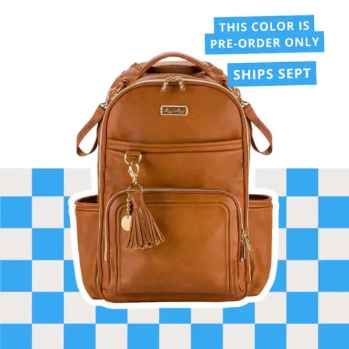 Boss Plus™ Large Diaper Bag Backpack - Cognac (Ships Sept)