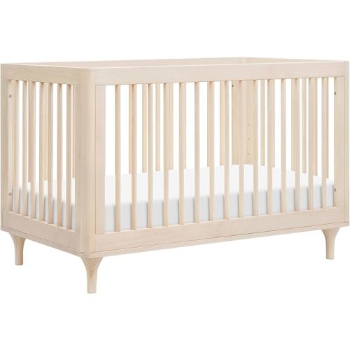 Babyletto Lolly 3-in-1 Convertible Crib with Toddler Bed Conversion Kit in Natural Walnut, Greenguard Gold Certified