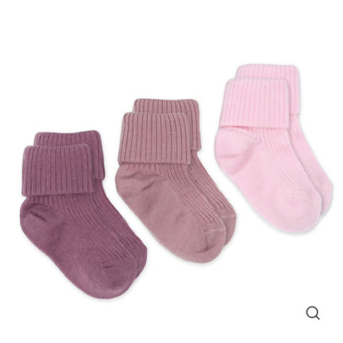 Wool Socks, Baby and Toddler, Pink & Rose | 0-6 months