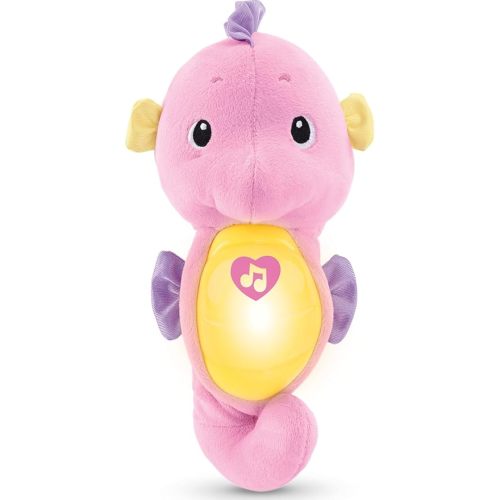 Fisher-Price Musical Baby Toy, Soothe & Glow Seahorse, Pink Plush Sound Machine with Lights & Volume Control for Newborns