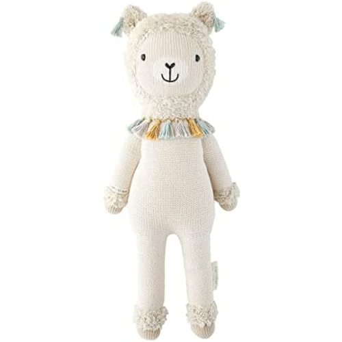 cuddle + kind Lucas The Llama Regular 20" Hand-Knit Doll – 1 Doll = 10 Meals, Fair Trade, Heirloom Quality, Handcrafted in Peru, 100% Cotton Yarn
