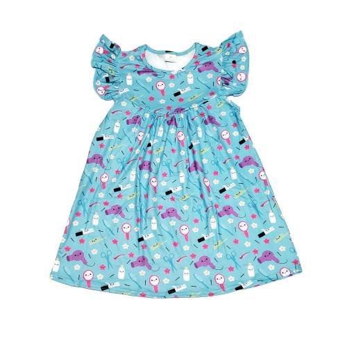 Hairdresser Milk Silk Flutter Dress