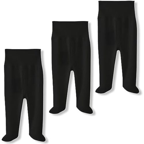 ACESTAR Newborn Infant Baby Boys Girls Cotton High Waist Footed Pants Casual Leggings with Feet 0-12 Months 3-PACK/1-PACK
