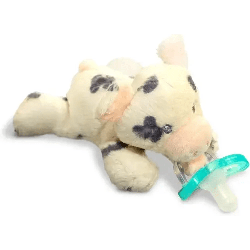 RaZbaby JollyPop Pacifier, Holder w/Detachable Baby Pacifier, Stuffed Animal RaZbuddy, All Ages 0M+, 100% Medical Grade USA Made Silicone, Machine Washable, Textured & Easy to Hold – Pig