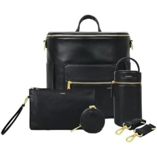 FAWN DESIGN The Original Diaper Bag, Faux Leather Diaper Bag Backpack, Vegan Leather, Large Capacity Baby Bag for Mom