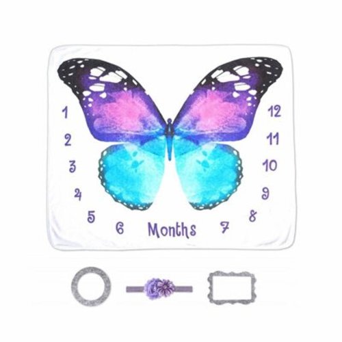 AUQ Baby Milestone Blanket,Creative Way to Capture Baby'S Growth Milestone Blanket for Baby Girl,High Quality & Timeless Design Baby Monthly Milestone Blanket,A,100*150CM