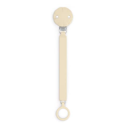 Suavinex Wonder Silicone Baby Pacifier Clip, Spain's #1 Baby Bottle and Pacifier Brand, Pacifier Clips for Babies, Baby Essentials, White Cap Gray