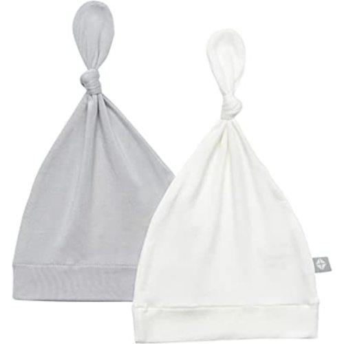 KYTE BABY Bamboo Rayon Baby Beanie Hats Soft Knotted Caps - 2 Pack