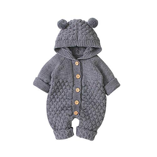 DovFanny Newborn Baby Knitted Sweater Romper Jumpsuit Girls Boys Baby Clothes Unisex Long Sleeve Bodysuit Snowsuit
