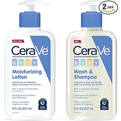 CeraVe Baby Wash & Shampoo 8 oz & Baby Lotion 8 oz Set