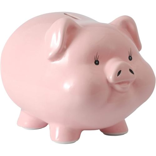 Piggy Bank for Adults,Boys Piggy Bank Girls,Synchrony Bank,Ceramics,Money Safe for Cash Saving,alcancias De Dinero para Adultos Niños,Saving Money Bank for Kids,Coin Counter Jar,Money Jar