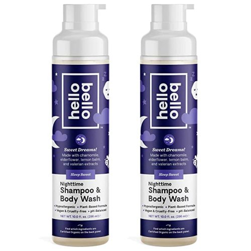 Hello Bello Baby Shampoo + Body Wash - Tear-Free, Hypoallergenic, Dermatologist & Pediatrician Tested - Thoughful Ingredients - Sleep Sweet, 10 Fl Oz (Pack of 2)
