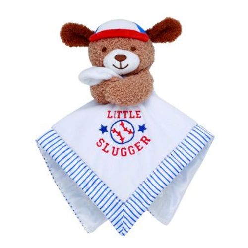Baby Starters Baseball Puppy 13 inch Plush Snuggle Buddy Blanket with Rattle and Embroidery