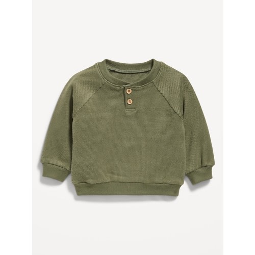 Cozy Long-Sleeve Henley Thermal-Knit Sweatshirt for Baby | Old Navy