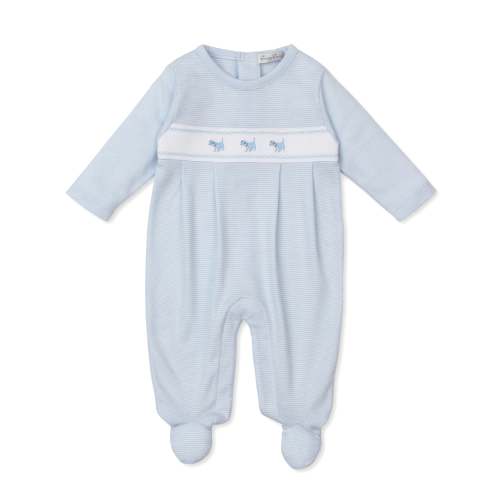Basics - Blue Stripe Footie - 3-6 Months