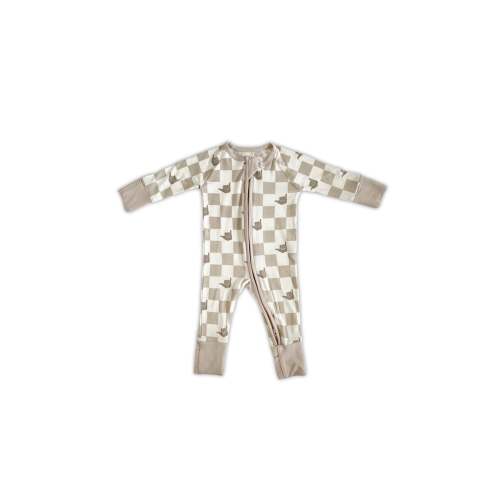 Bamboo Zip Romper - Shaka Check