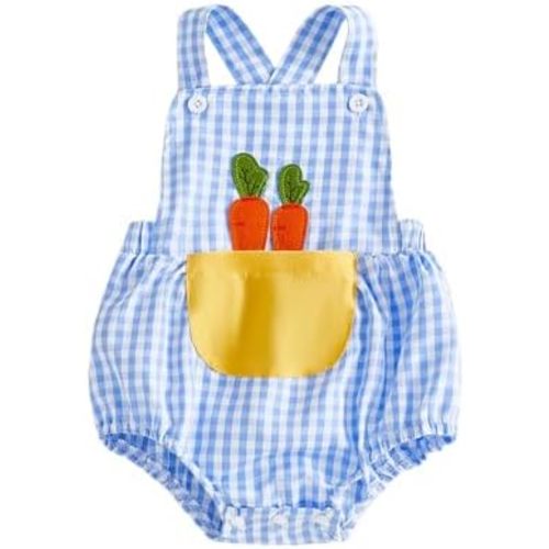 BemeyourBBs Newborn Baby Boy Girl Easter Outfit Bunny Halter Romper Jumpsuit One Piece Outfit Infant Spring Clothes