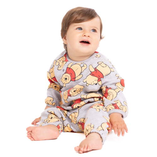 Winnie the Pooh Baby Boys or Girls Bubble Sleeve Printed Sweatshirt and Joggers Set, 2-Piece, Sizes 0/3M-24M