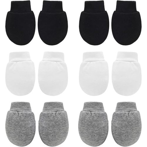 UTTPLL Newborn Baby Cotton Mittens Infant Toddler Gloves No Scratch Mittens Breathable Gloves for 0-6 Months Baby Boys Girls