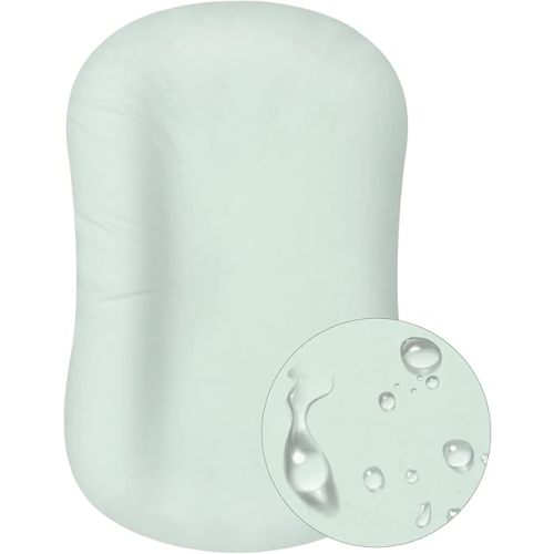MEXXI Organic Waterproof Baby Lounger Cover | 100% Organic Cotton Hypoallergenic and Breathable Organic Cotton Baby Nest Cover (Cover Only) (Pistachio Green, Waterproof)