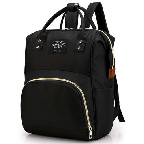 Diaper Bag Backpack,Caveen Multifunctional Mommy Nappy Bags with Insulated Pockets, Waterproof, Large Capacity, Black