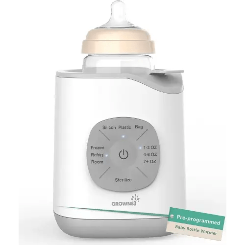 Bottle Warmer, GROWNSY Baby Bottle Warmer Fast for Breastmilk & Formula, Accurate Temperature Control, Milk Warmer for All Bottles with Thaw, Sterilizing, Keep Warm, Heat Food