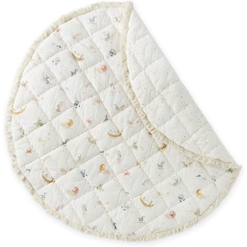 Pehr Baby Play Mat, Zodiac | Ultra-Soft Quilted 100% Cotton Exterior with Plush Polyester Fiberfill | for Tummy & Playtime | 40” Diameter