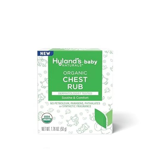Hyland's Baby Organic Chest Rub, Soothe and Comfort, with Organic Lavender, Peppermint, and Chamomile Flower Oil, Safe and Gentle, Dermatologist Tested, 1.76 Oz, Infant