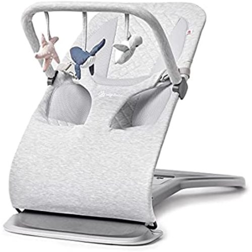 Ergobaby Evolve Bouncer and Toy Bar Set - Light Grey
