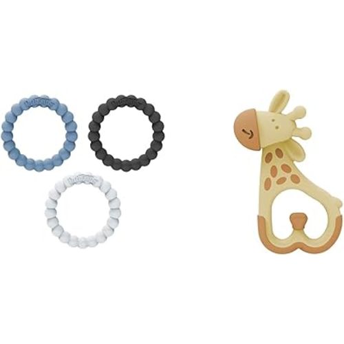 Dr. Brown's Silicone Baby Teethers, Giraffe & Beaded Rings, 3 Pack