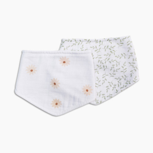 Lulujo Bandana Bib (2 Pack) - Daisy/Greenery, 2