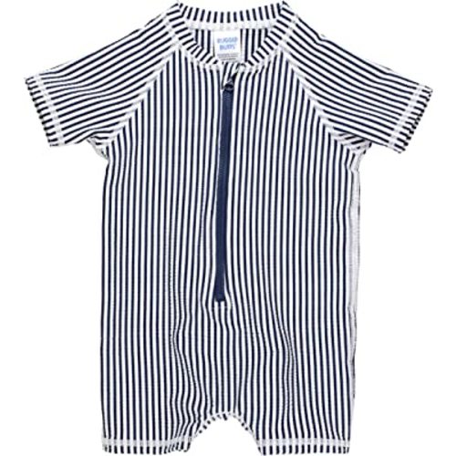 RUGGEDBUTTS Baby/Toddler Boy Swimsuit, One Piece Zipper Rash Guard Sunsuit with UPF 50+ Sun Protection