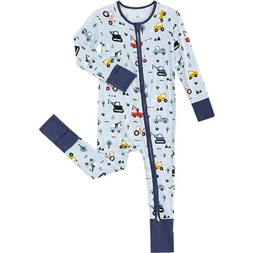 SUZEL Baby Boys Girls Footless Pajamas - Viscose from Bamboo Zippy Pjs Sleep 'N Play - Infant One Piece Romper - 0-24 Months