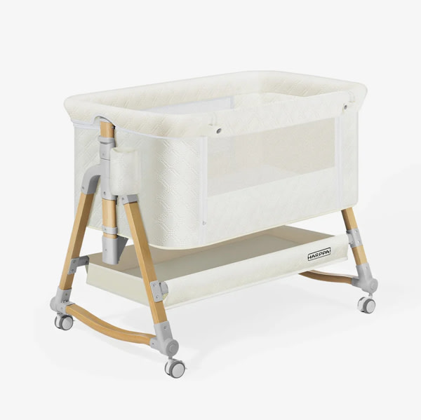 Harppa Cuddly 3-in-1 Baby Bassinet & Bedside Sleeper, Rocking Newborn Bed with Wheels & Mosquito Net – HARPPA