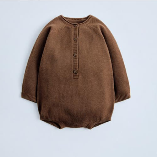 100% MERINO WOOL BODYSUIT - Brown | ZARA United States