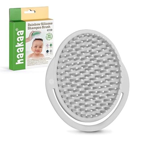haakaa Baby Cradle Cap Brush - Soft Cradle Cap Comb| Hair Scalp Massager, Soft Bristles for Newborns & Toddlers,Ideal Baby Shower Gifts for Mum - 1pk