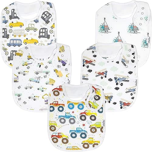 Organic Cotton Baby Bibs – Soft Teething & Drool Bib for Newborns & Toddlers – Hypoallergenic, Absorbent, Snaps
