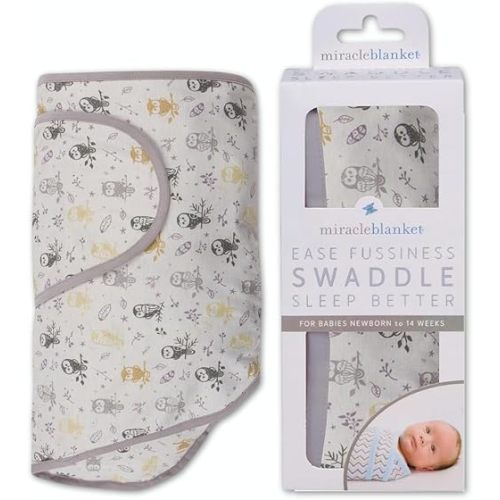 Miracle Blanket Swaddle Wrap - Newborn Essential Baby Blanket - Soft Sleep Sack Ideal for Newborns and Infants (Forest Owls)