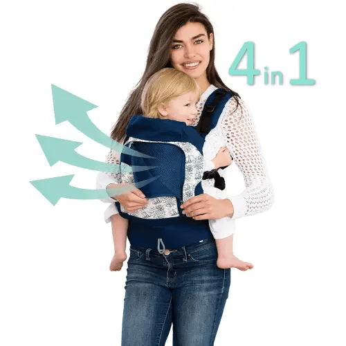 LÍLLÉbaby 4-in-1 Essentials All Seasons Ergonomic Baby & Child Carrier, Seven Seas - Cotton