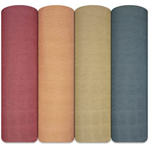 Mom Beebi Muslin Swaddle Blankets, Soft Silky Swaddle Blanket, Breathable and Skin-Friendly Baby Blankets for Boys & Girls, 4-Pack Unisex Baby Blankets, 47 x 47 inches