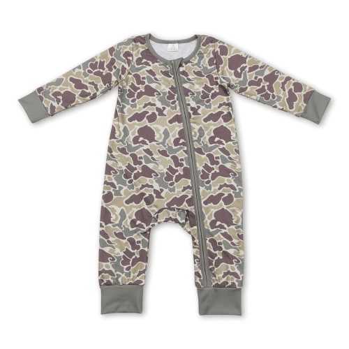 YAWOO Hunting Camo Toddler Romper Clothes Baby Sleepers,Size 3M-2Years