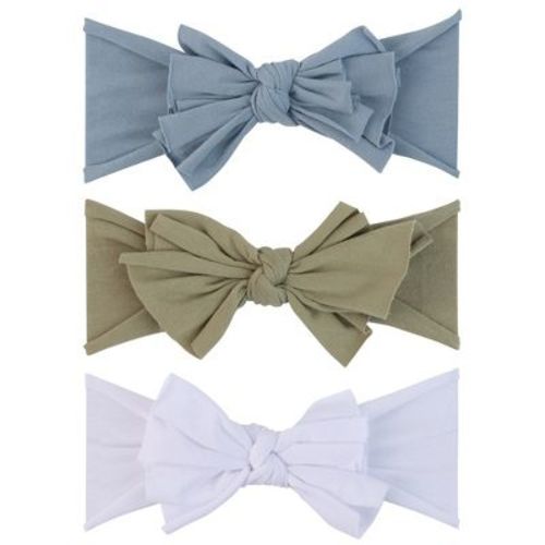 Ely's & Co. Bow Headbands Set Heather Grey ,black,white 0-12 Months 3 Pack