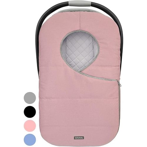 liuliuby Winter Carseat Cover for Baby Carseat | Doona Car Seat Cover Baby Winter | Warm Baby Car Seat Cover | Carseat Covers Baby Girl | Infant Car Seat Cover Winter Baby Essentials (Pink)