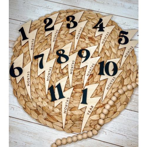 Rad Baby Milestones | Baby Boy Milestones | Baby Shower Gift | Lightning Bolt Milestones | Rad Little Dude Baby Decor | Infant Photo Prop