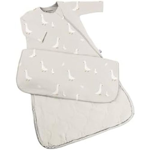 GUNAMUNA Unisex Baby Long Sleeve Sleep Bag, Rayon Premium Cozy Sleep Sack for Nap Time, 1.0 TOG, Easy Diaper Changes