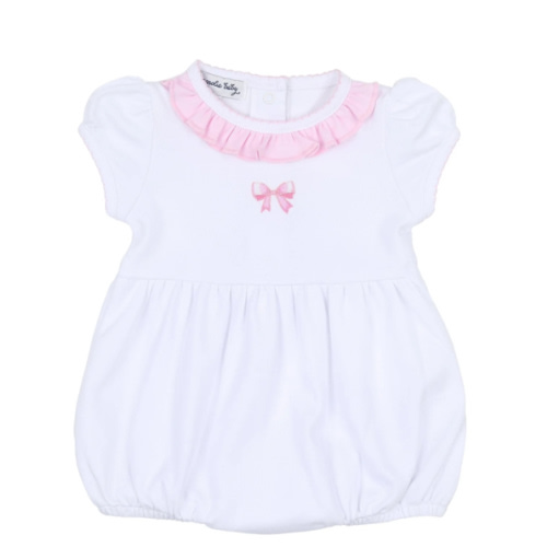 Baby Bows Embroidered Short Sleeve Bubble (3 months)