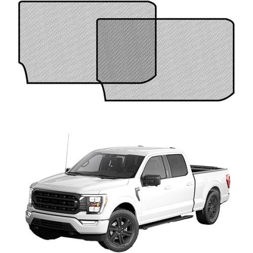 Car Window Shades for Ford F-150 (2021–2025), 2-Pack Rear Window Sun Shades for Baby – Breathable Mesh, UV & Heat Blocker, Privacy Protection for Camping, Travel, Sleep & Nursing