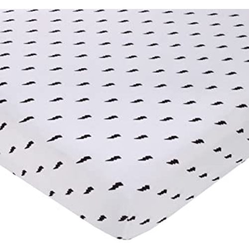 NoJo Lightning Bolt Black and White Nursery Fitted Crib Sheet